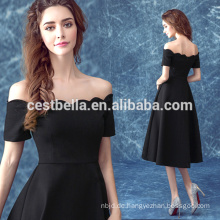 2016 hochwertiges Großhandelskurzes schwarzes Frauenart und weiseabendkleid süßes elegantes Partei-Abschlussball-Kleid-Schwarzes